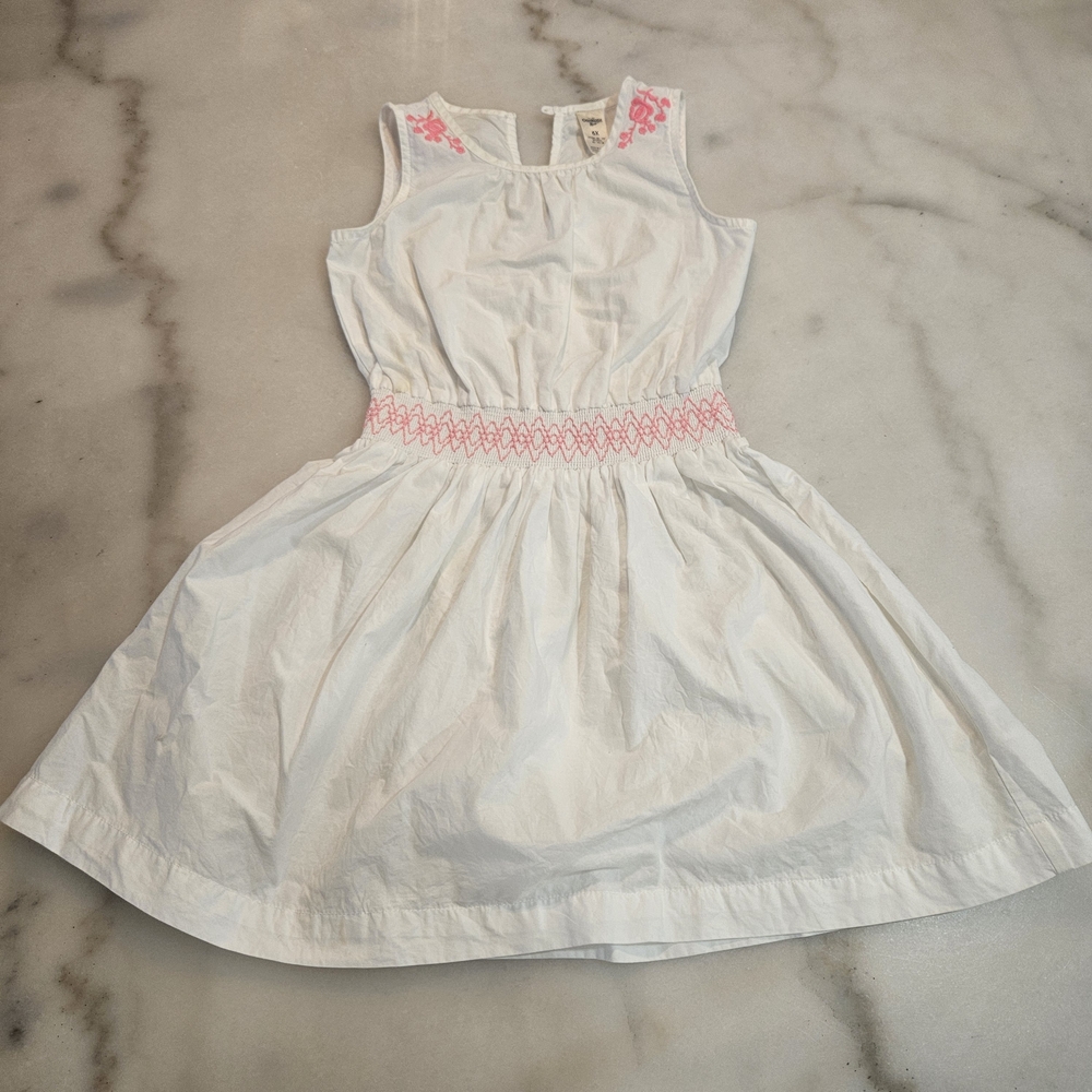 OshKosh B'gosh White Dress with Pink Embroidery